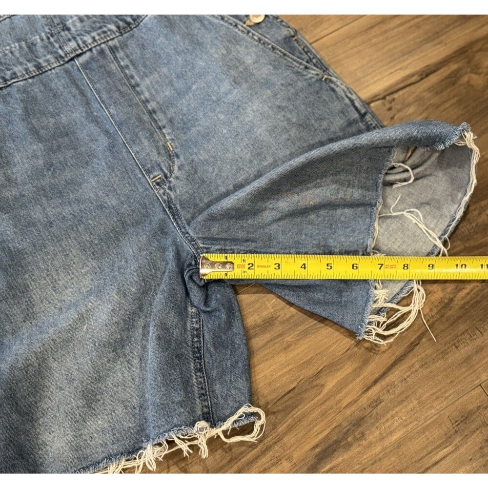 Gap Womens Size Small Denim Shortalls Cut Off Overalls Shorts Blue